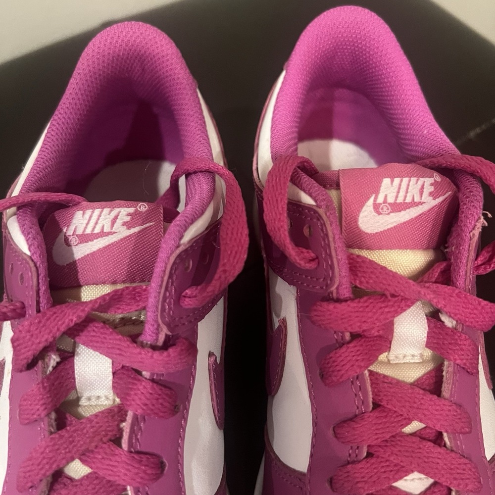 Nike Dunk Low BG White/Active Fuchsia FJ0704-100 Size 5Y - Picture 6 of 11